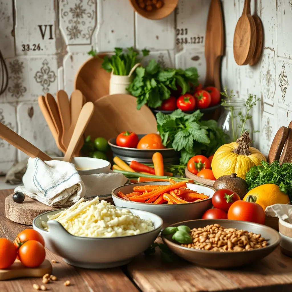 Alimente sănătoase naturale aranjate pe o masă de lemn - ghid complet nutriție