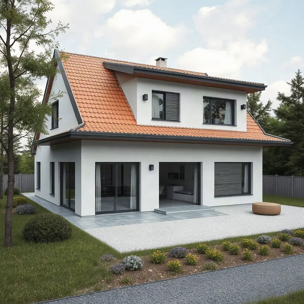 Arhitect care analizează planurile unui proiect casă 120 mp pe masa de lucru