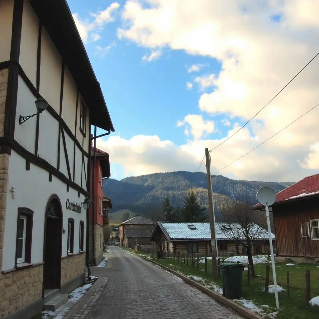 Chiciură și gheață pe crengi și cabluri în Sighetu Marmației, ceață densă de iarnă specifică depresiunii Maramureș