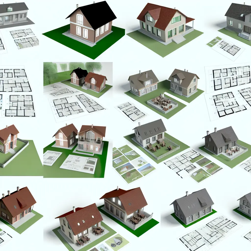 Colecție diversă de modele case, de la clasic la modern, ilustrând varietatea opțiunilor de design