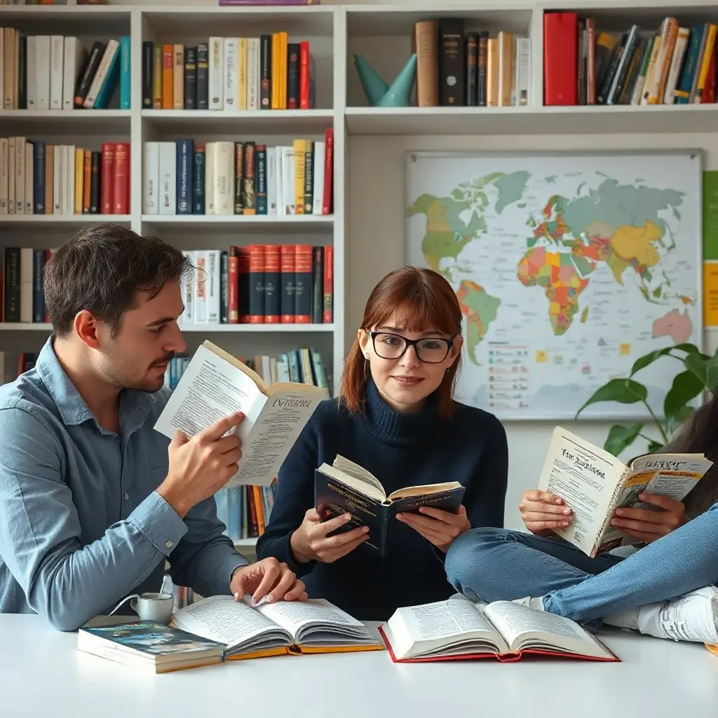 Dicționar român francez deschis pe birou cu materiale de studiu