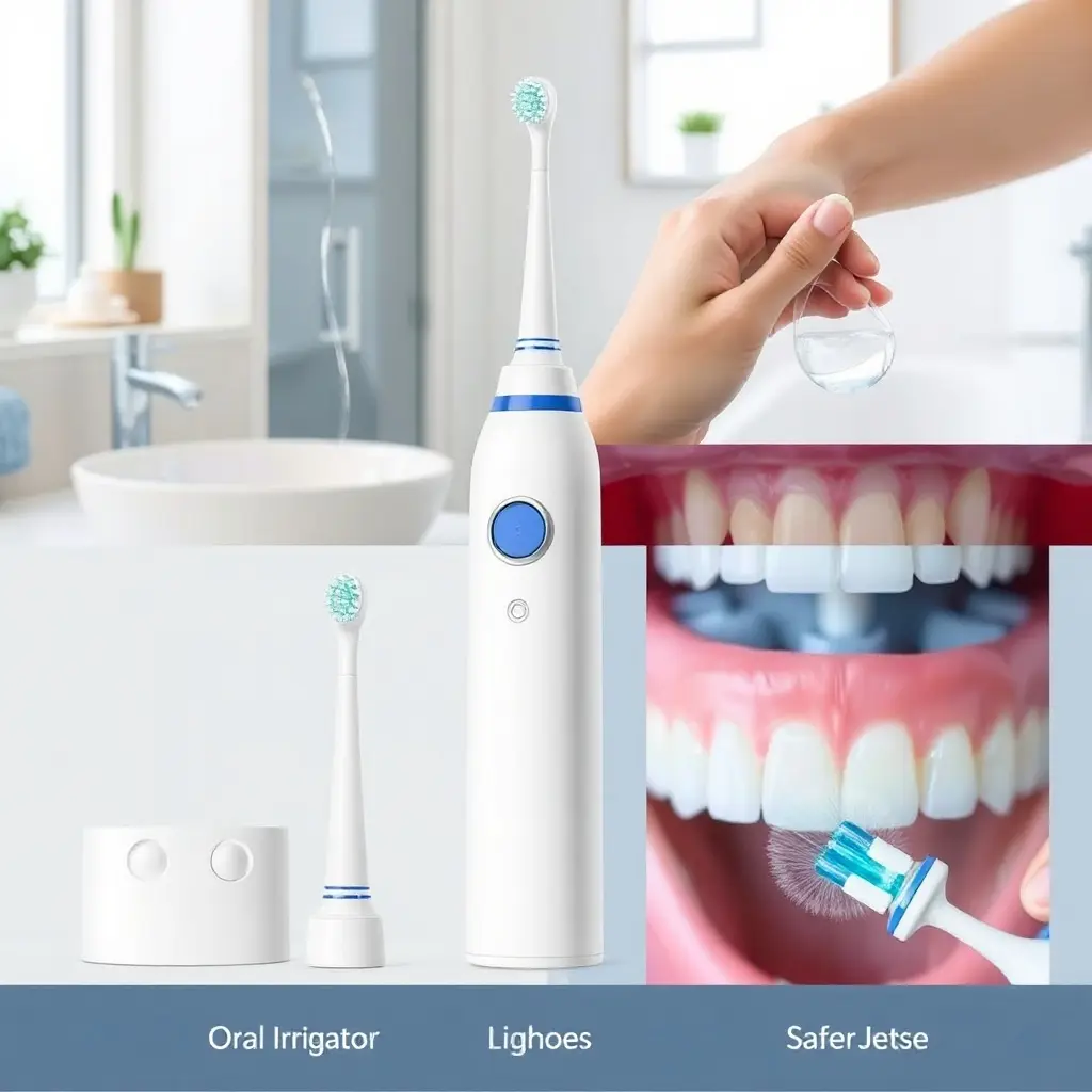 Duș bucal modern pe blatul de baie - irigator oral electric