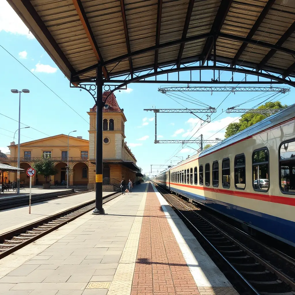 Gara Cluj-Napoca - vedere exterioara a cladirii istorice a garii