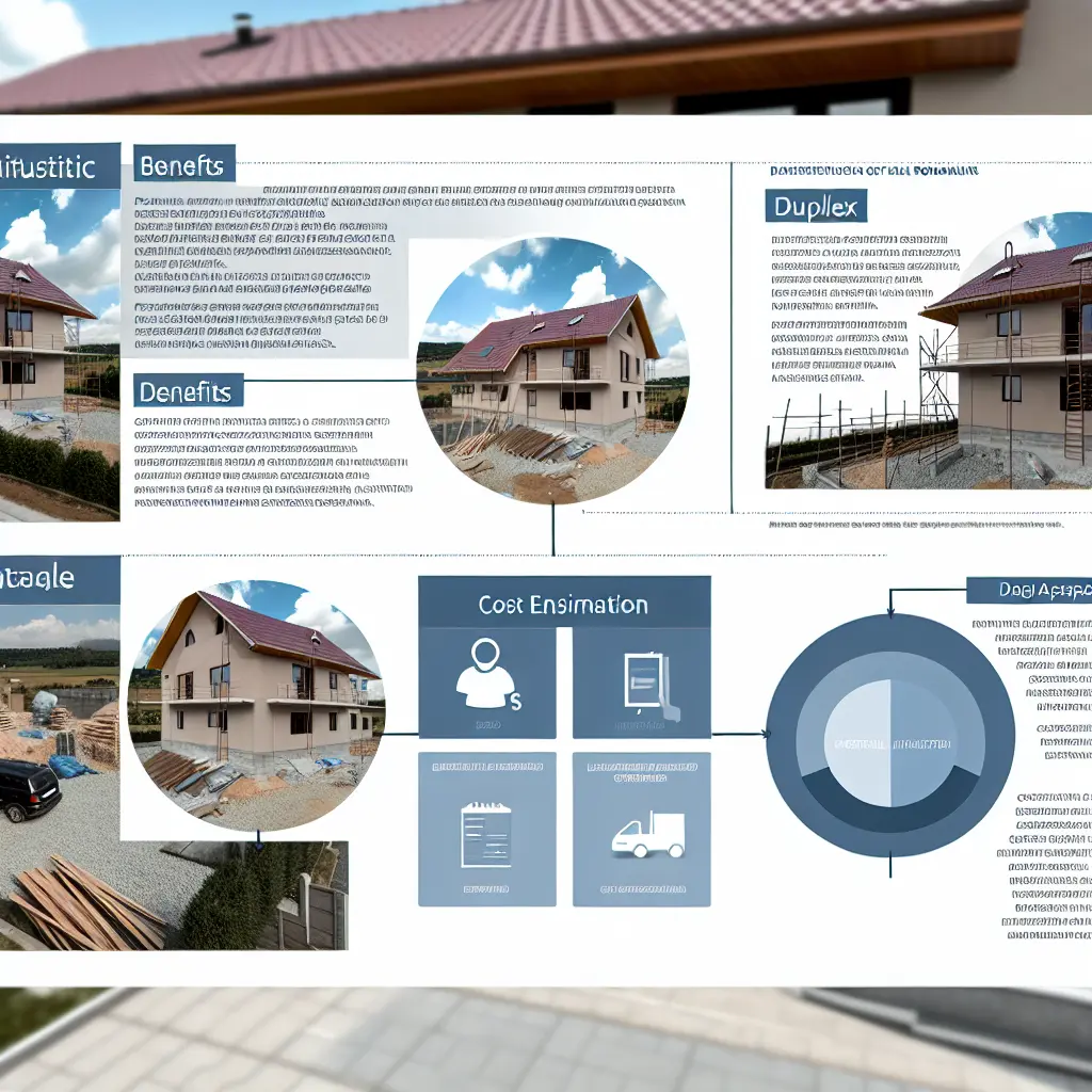 Ilustrație concept duplex proiect cu două unități locative distincte
