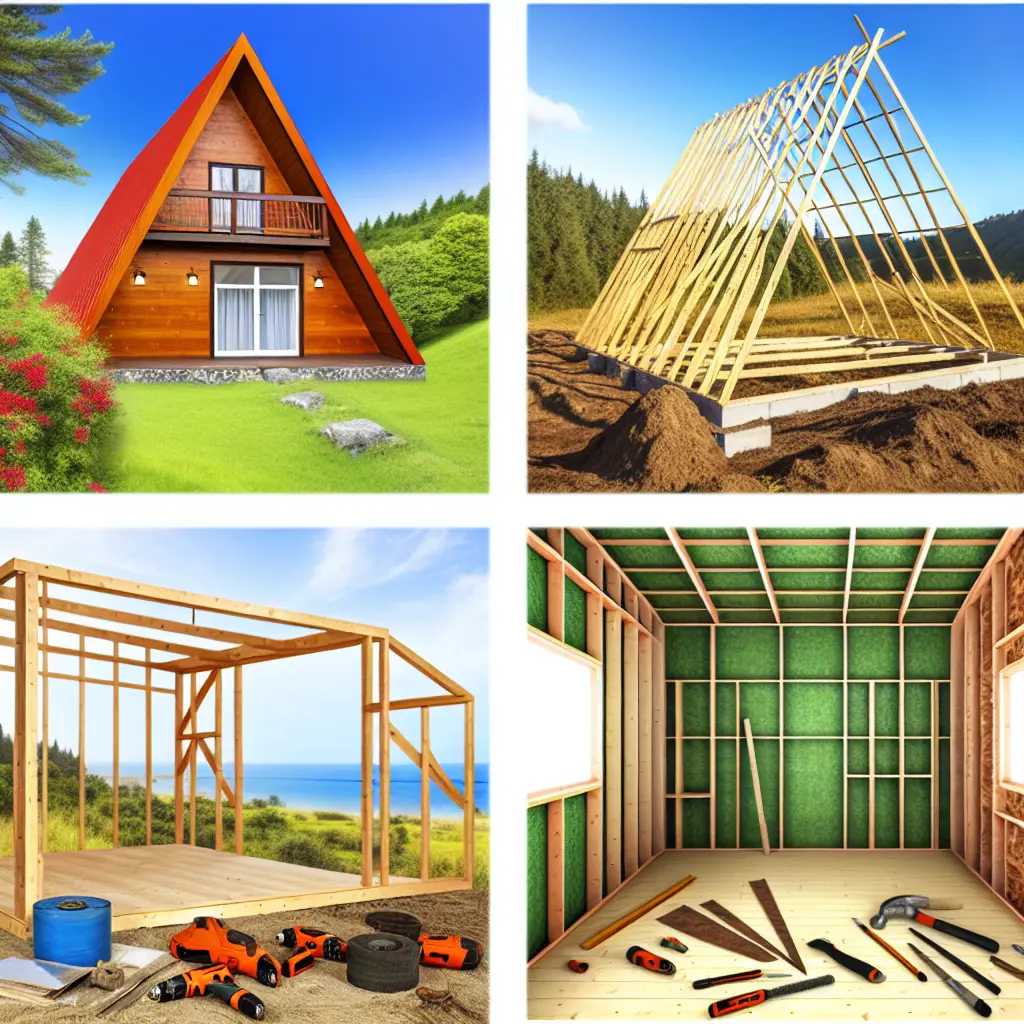 Imagine sugestivă cu o cabană A-frame modernă, integrată armonios în natură, evidențiind estetica unică.