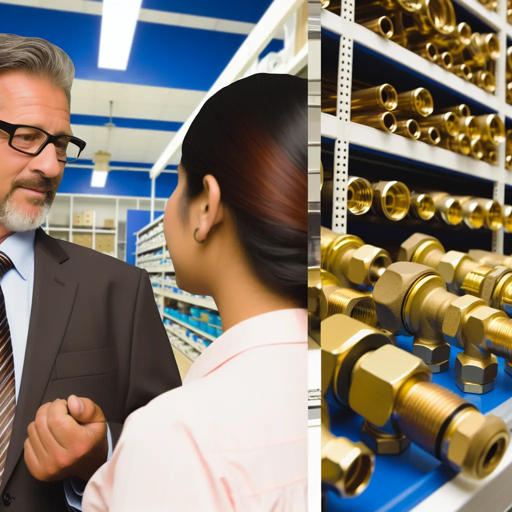 Interior magazin instalații sanitare cu rafturi pline de țevi și fitinguri profesionale