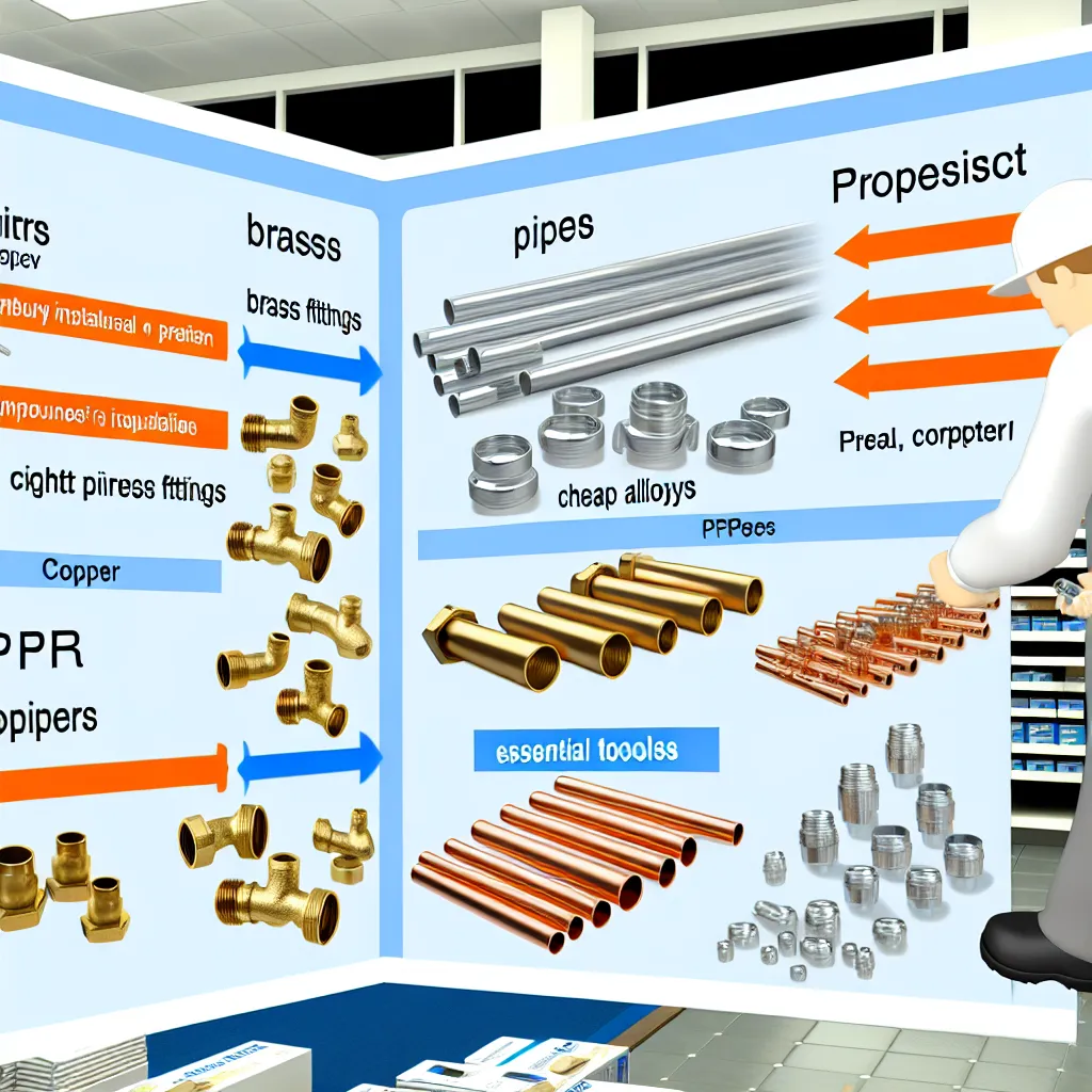 Interior modern magazin instalatii cu rafturi pline de tevi si echipamente