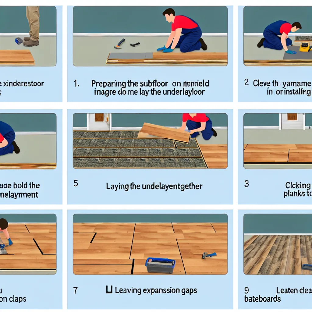 Materiale și unelte pregătite pentru montat parchet laminat