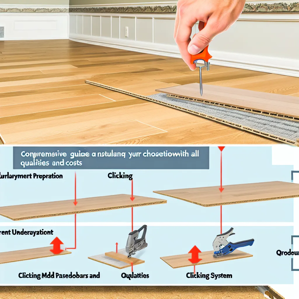 Meșter profesionist îmbinând plăci de parchet laminat peste folie de izolație