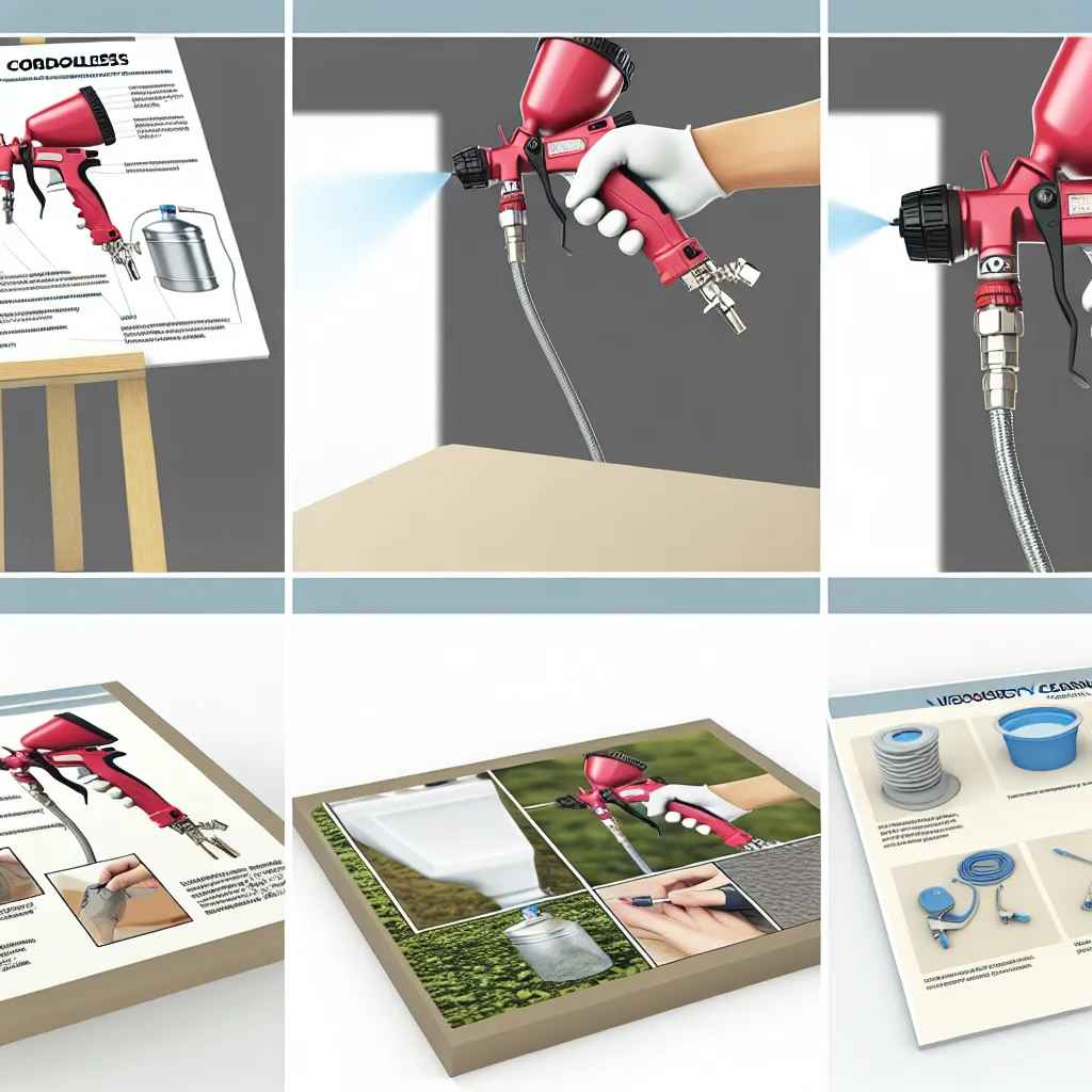 Meșter vopsind un gard de lemn cu pistol de vopsit cu acumulator în grădină