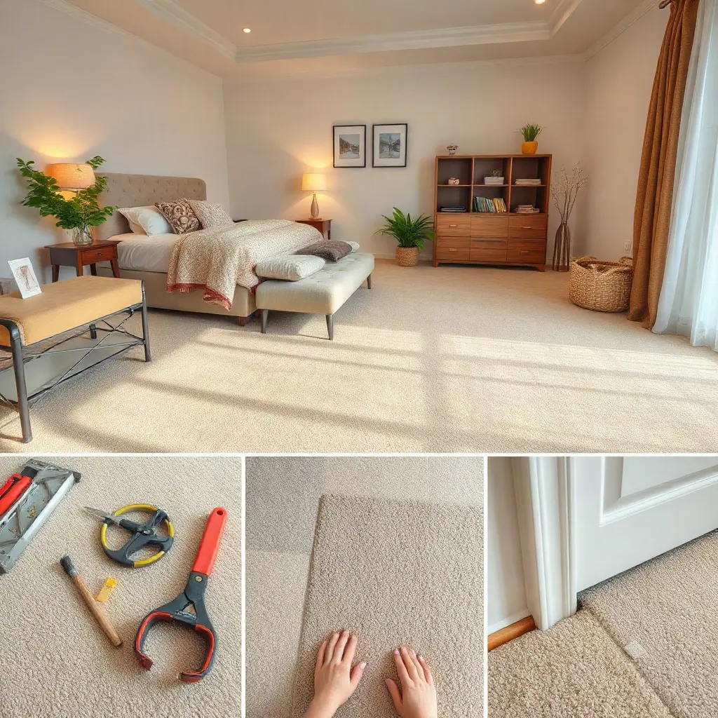 Mochetă interior modernă într-un living confortabil cu lumină naturală