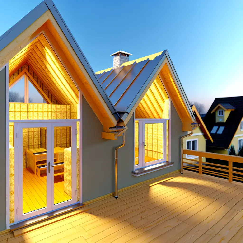 Model de casă cu mansardă modernă și elegantă, integrată armonios în peisaj