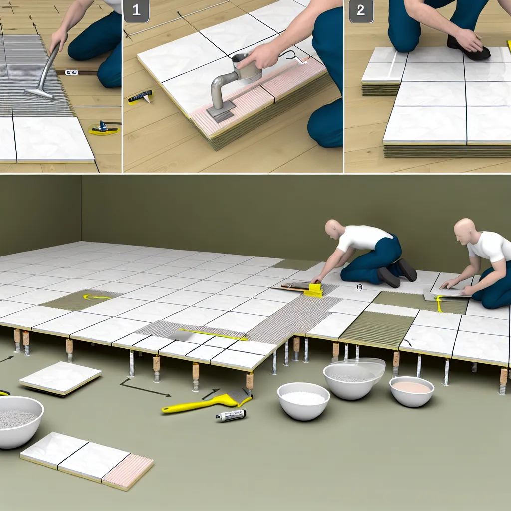 Montaj gresie rectificata cu sistem de nivelare si clipsuri autonivelante