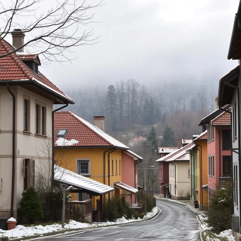 Panoramă anotimpuri vremea Mediaș – iarnă, primăvară, vară și toamnă în Transilvania