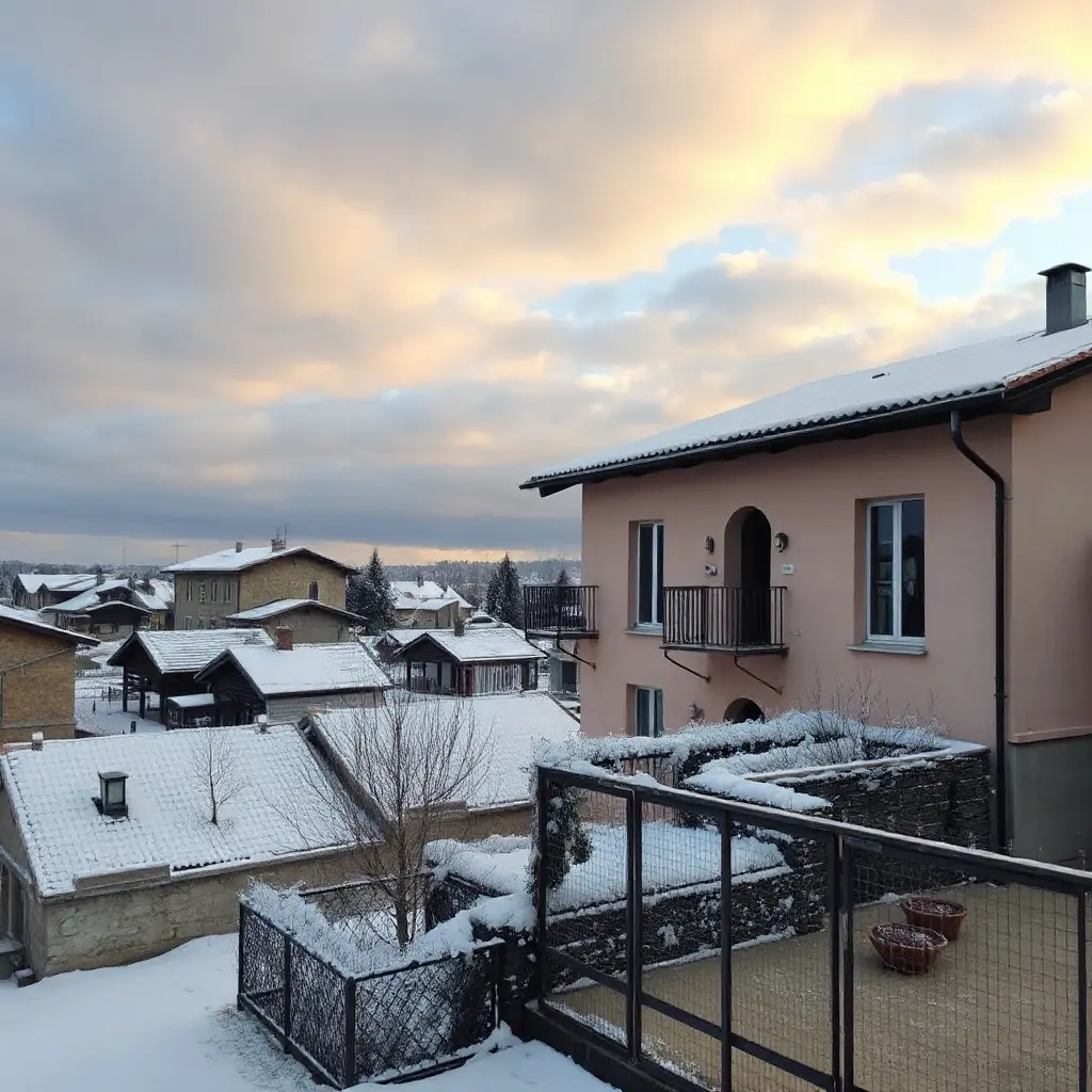 Panorama orașul Dorohoi iarna - peisaj acoperit de zăpadă