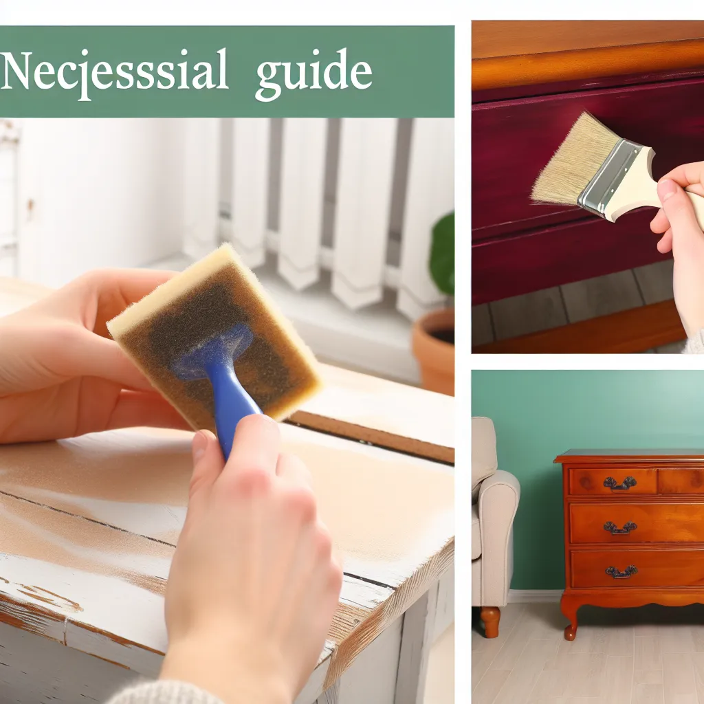 Persoana care slefuieste o comoda veche de lemn in garaj in timpul procesului de reconditionare mobila la domiciliu