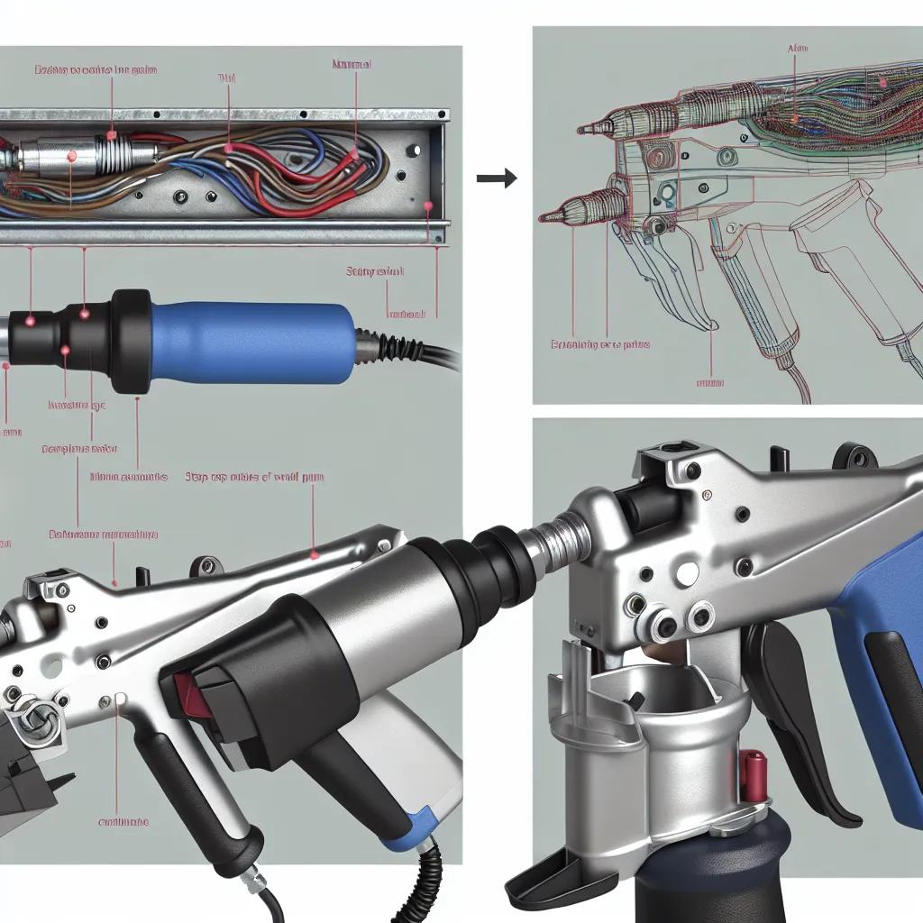 Pistol popnituri electric utilizat pe acoperiș metalic