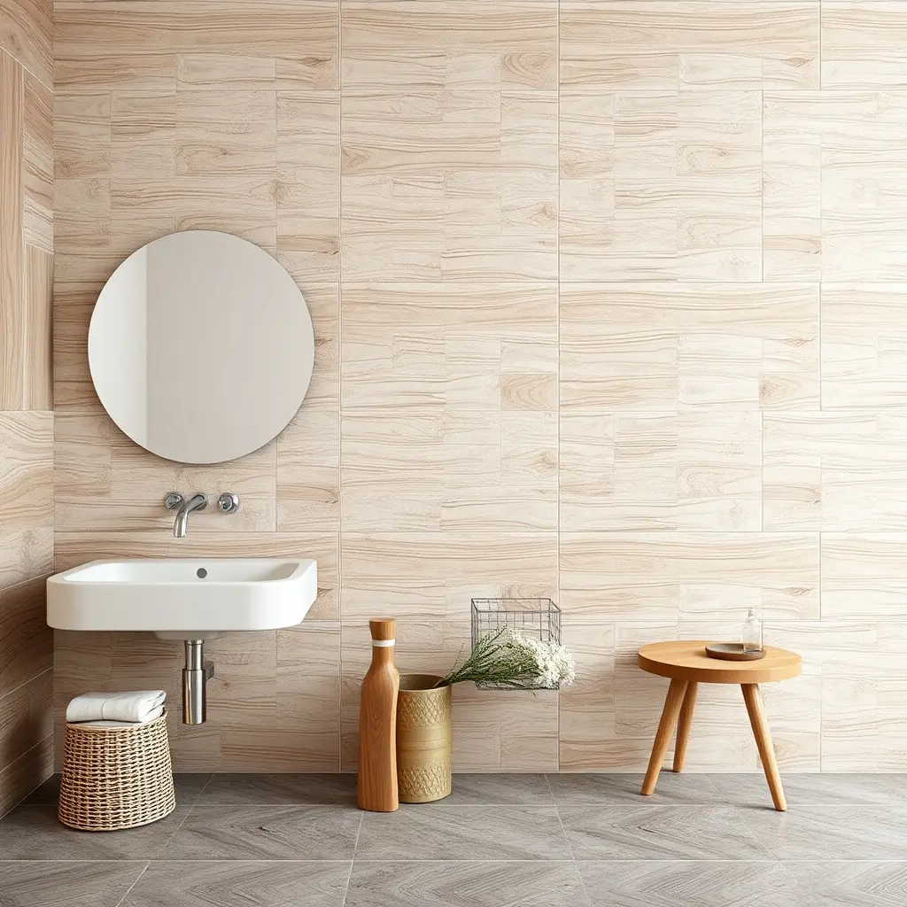 Placare pereți cu plăci ceramice într-o baie modernă românească