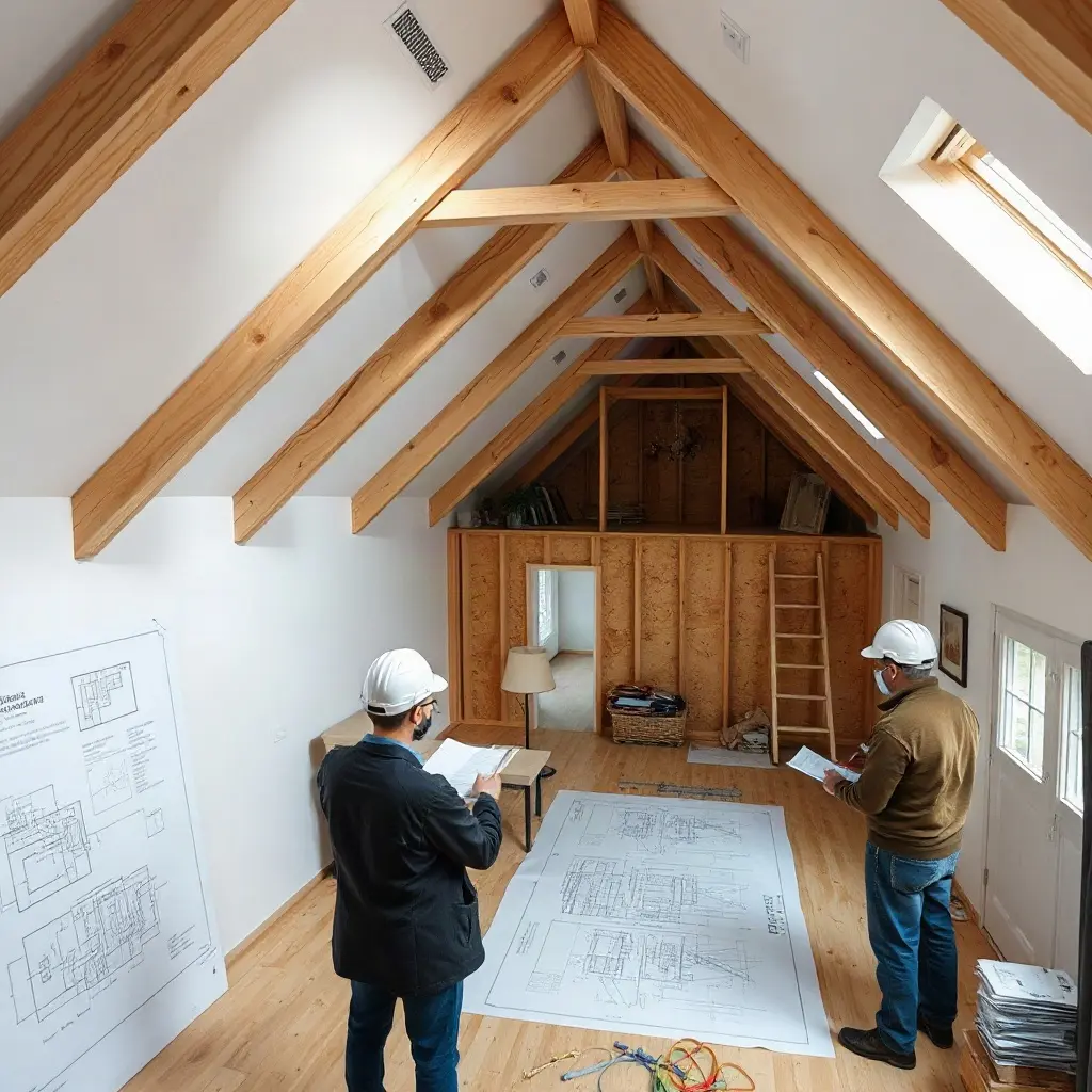 Plan arhitectural casă cu mansardă 100 mp pe birou de arhitectură