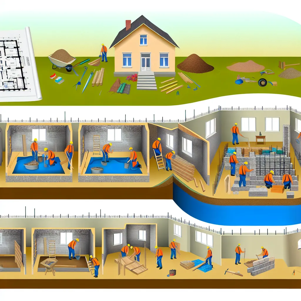 Planuri arhitecturale, casca de protectie si instrumente pentru inceperea unei constructii de casa