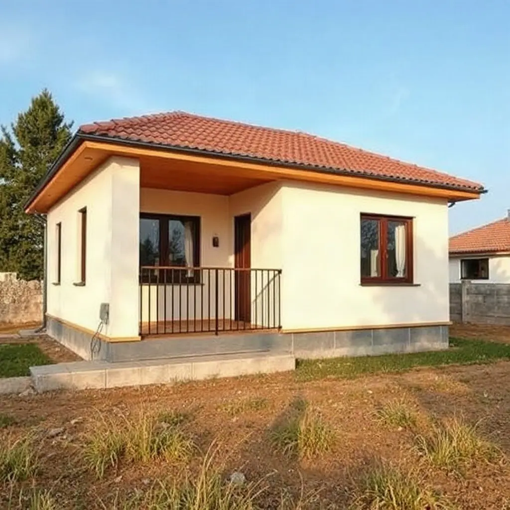 Preț proiect casă mică - arhitect analizând planurile tehnice ale unei case mici