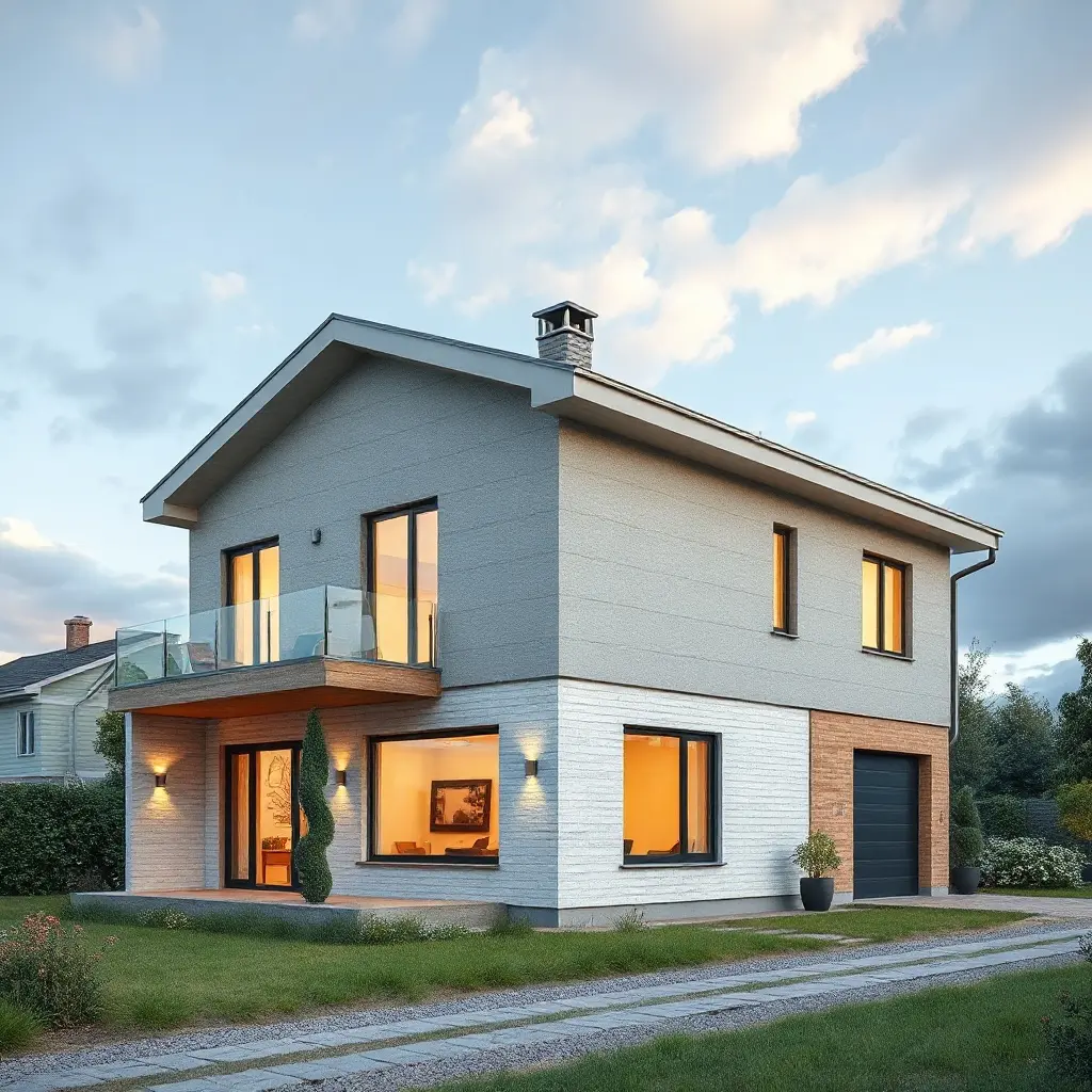 Proiect casă 120 mp fără etaj - vedere exterioară casă parter modernă