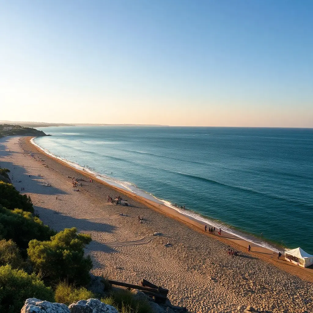 Stațiune turistică pe litoralul Mării Negre cu case de vacanță și promenadă