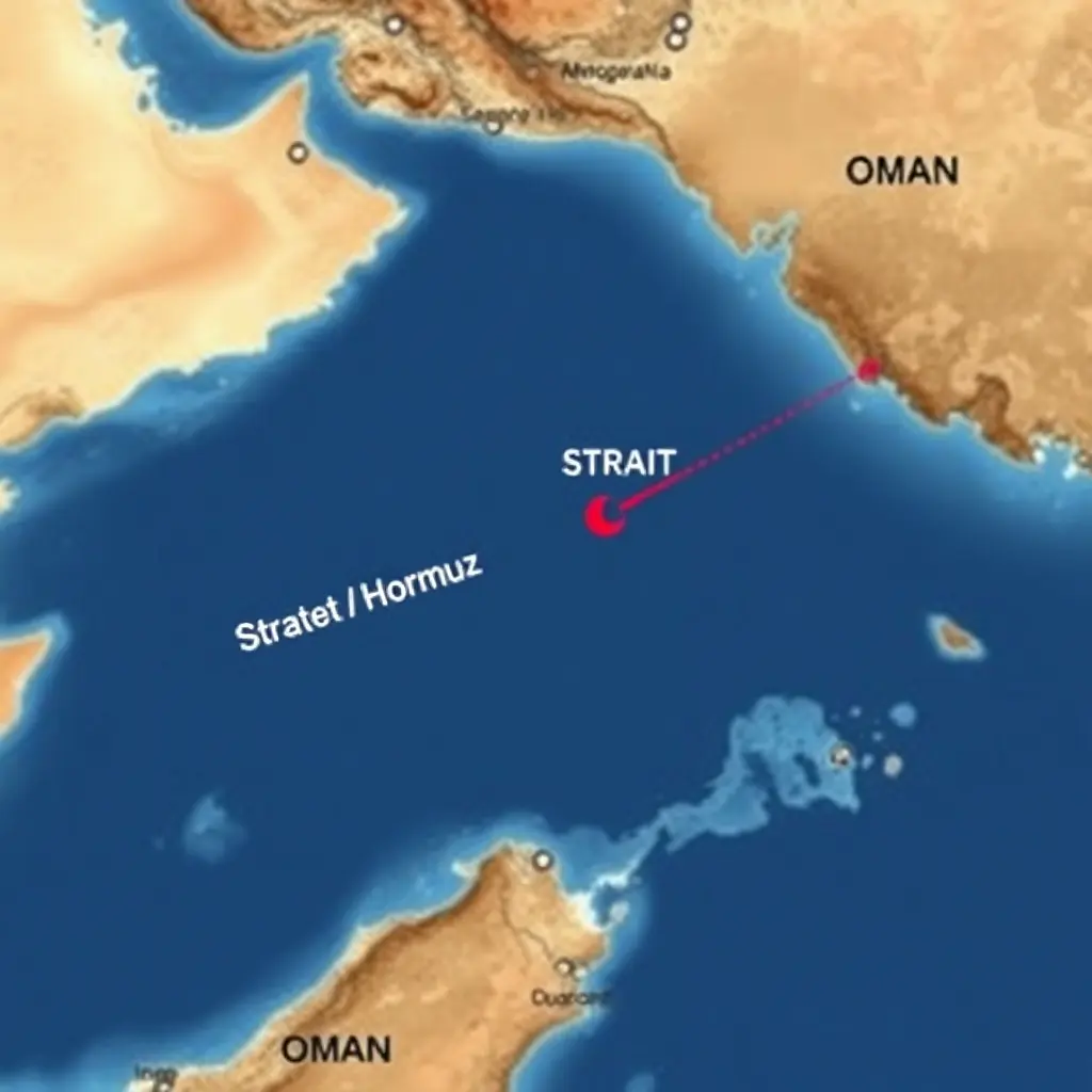Superpetroliere traversând Strâmtoarea Ormuz în coridorul navigabil internațional