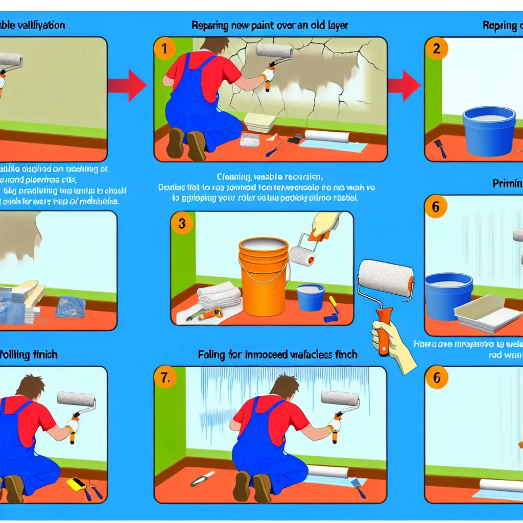 Testul benzii adezive pentru verificarea aderenței vopselei vechi pe perete.