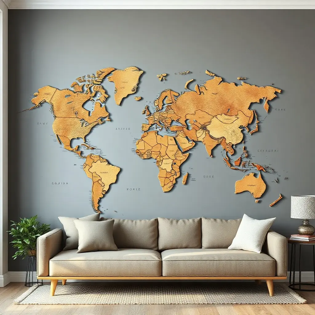 Tipuri de hărți ale lumii pentru decorarea pereților - comparație poster canvas, lemn 3D, autocolant