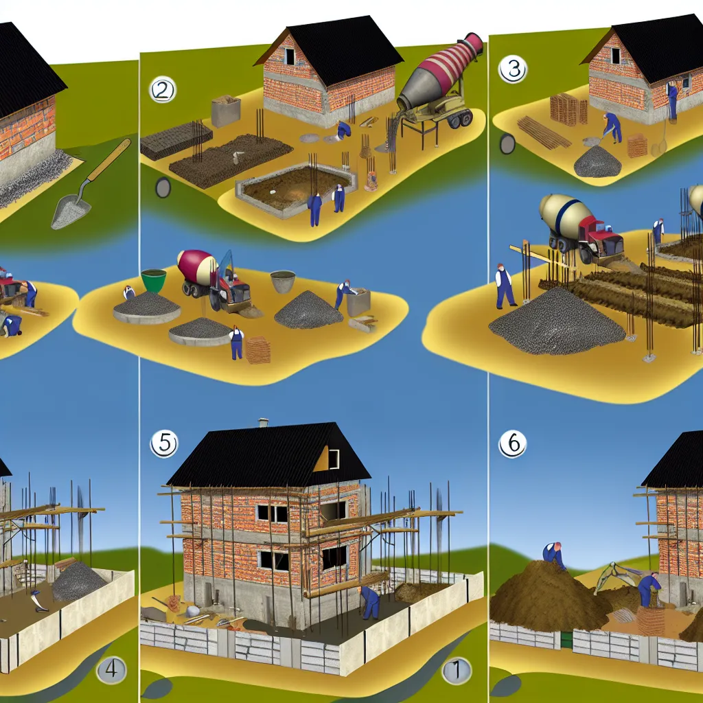 Turnare fundație beton casă construcții cu pompă și vibrare